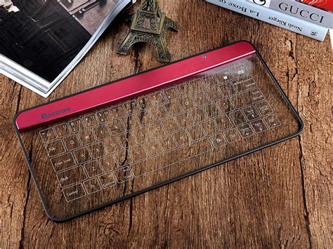 Bastron B9 Glass Bluetooth Keyboard (Red) | Citizen Goods