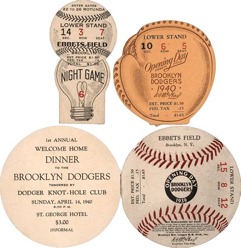 1939-1949 Brooklyn Dodgers Ticket Collection (7) w/Opening Day & World ...