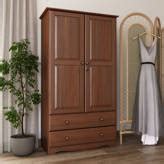 Winston Porter Primm Flexible 100% Solid Wood 2-door Wardrobe Armoire with Lock & Reviews | Wayfair