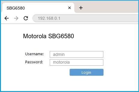 Motorola SBG6580 Router Login and Password