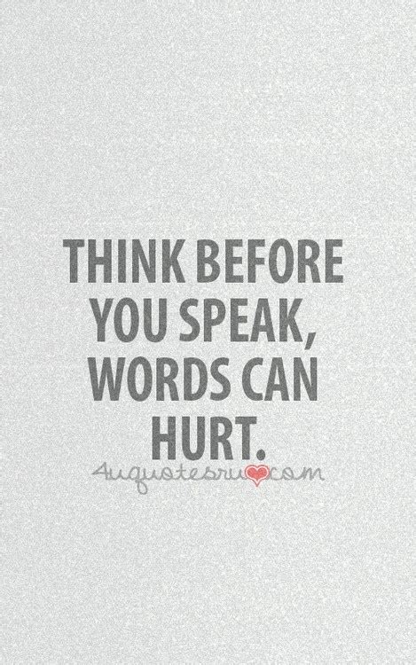 Hurtful Words Can Hurt Quotes. QuotesGram