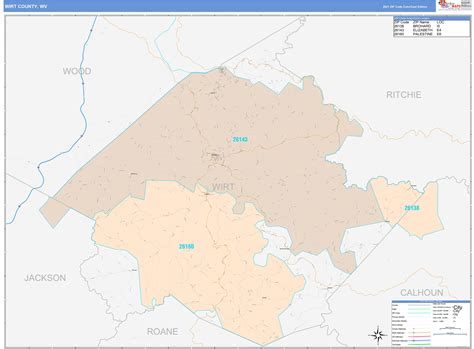 Wirt County, WV Wall Map Color Cast Style by MarketMAPS - MapSales.com