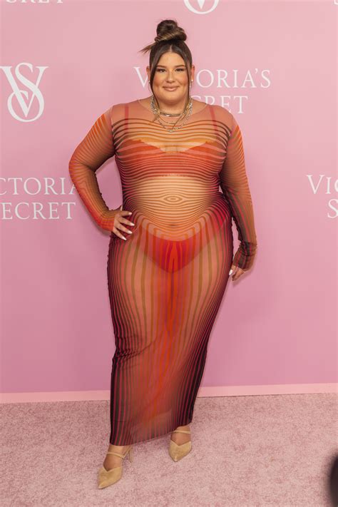 Remi Bader hits Victoria's Secret fashion show 2023 carpet in sheer optical illusion gown