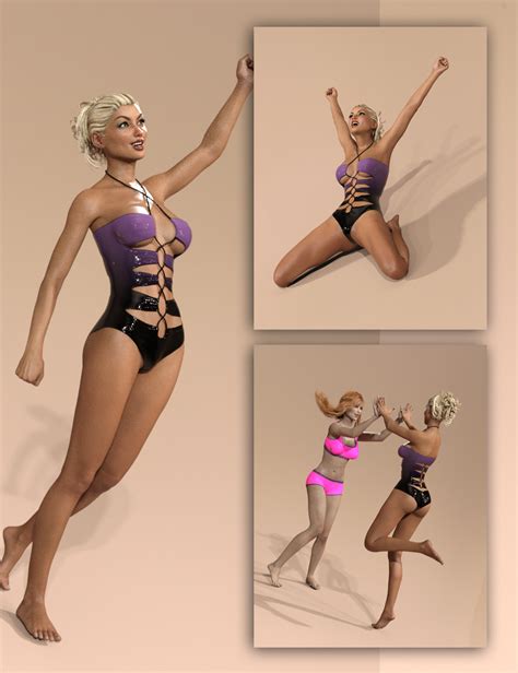 Beach Volleyball Poses for Genesis 3 Female(s) | Daz 3D