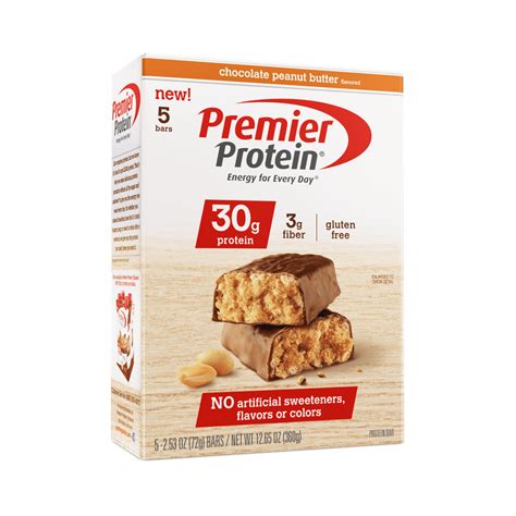 Premier Protein Bar, Chocolate Peanut Butter, 30g Protein, 5 Ct ...