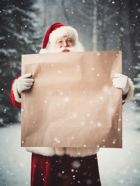 Santa Claus And Blank Board Free Stock Photo - Public Domain Pictures