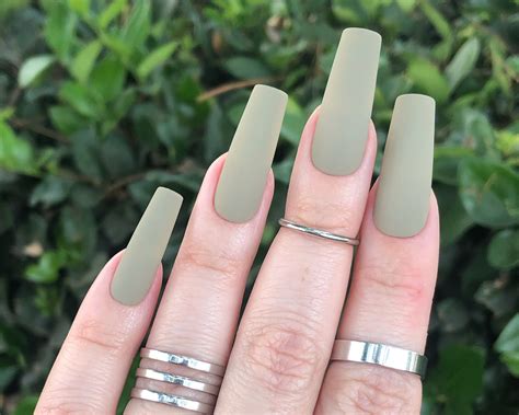 White Sage Press On Nails Fall Nails Matte or Gloss | Etsy