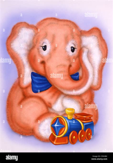 Illustrations baby elephant, series fluffy Stock Photo - Alamy