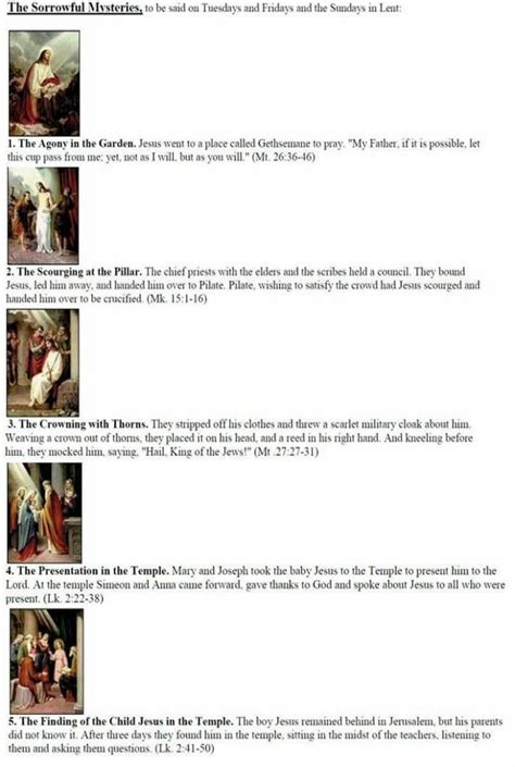 Sorrowful Mysteries - World Apostolate of Fatima - St Louis