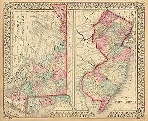 County map of New Jersey // County map of Maryland and Delaware par Mitchell, Samuel Augustus Jr ...