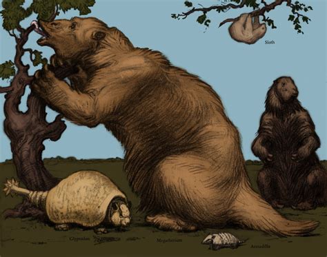 Glyptodon and Megatherium Extinct Fauna Stretched Canvas - Science Source (36 x 24) - Walmart ...