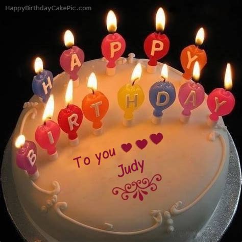 ️ Candles Happy Birthday Cake For Judy