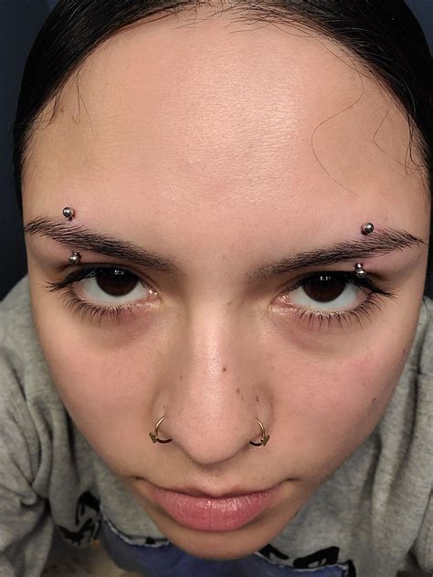 Double eyebrow piercings : r/piercing