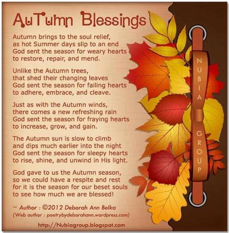 Autumn Blessings | Blessed, Harvest poems, Autumn