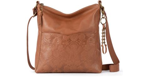The Sak Lucia Leather Crossbody Bag In Tobacco Floral Embossed At ...