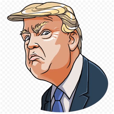 Donald Trump Curious Face Cartoon | Citypng