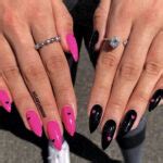 24 Glam Black and Pink Nails That Show Your Range | Darcy