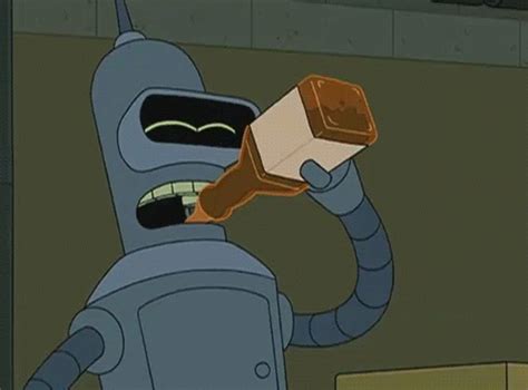 Bender drinking gif | Futurama, Bender, Drinking gif