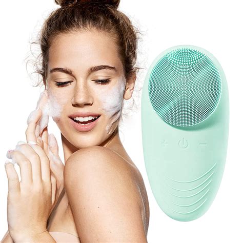 Sonic Facial Cleansing Brush, 5 Speed Face Cleansing Brush Rechargeable, Waterproof Vibrating ...