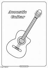 Guitar Coloring Page sketch template