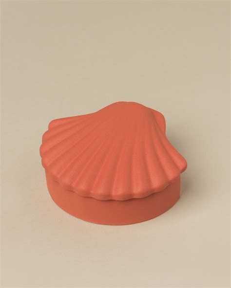 Red Orange Seashell Box - Los Objetos Decorativos PRODUCTOS