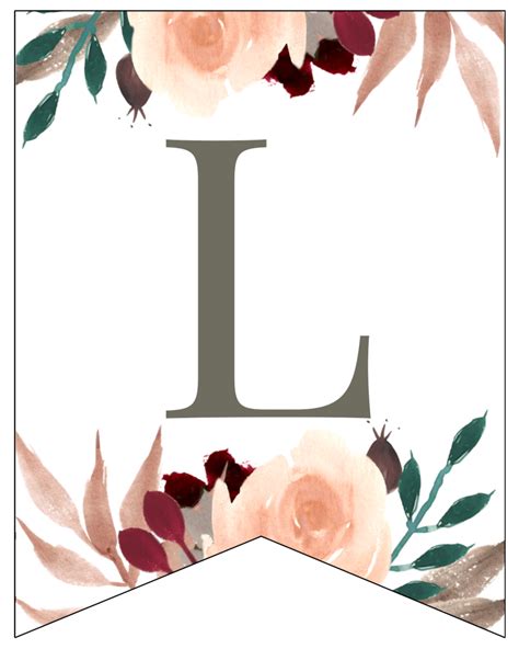 Fall Floral Alphabet Banner Letters Free Printable | Paper Trail Design