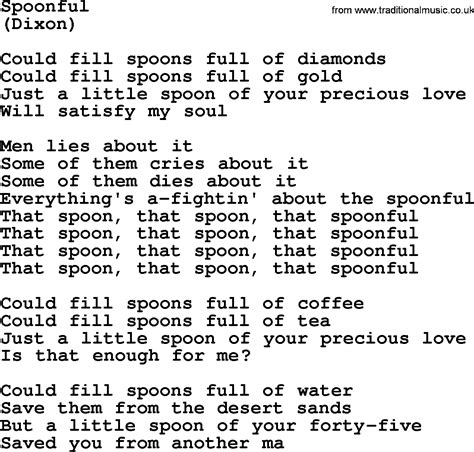 Spoonful, by The Byrds - lyrics with pdf