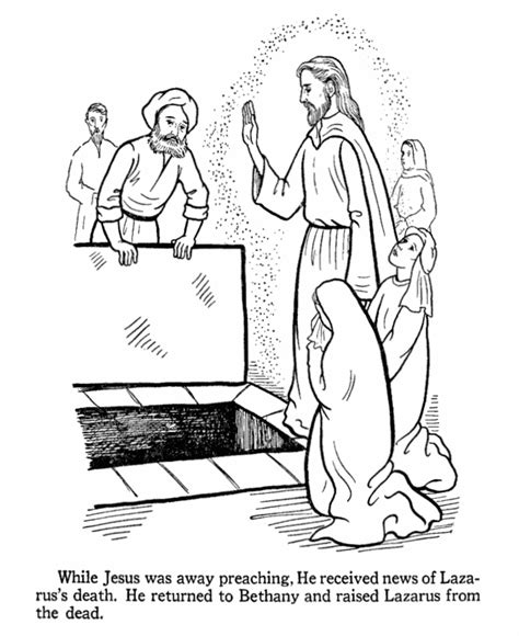 Free Jesus Raises Lazarus Coloring Page, Download Free Jesus Raises ...