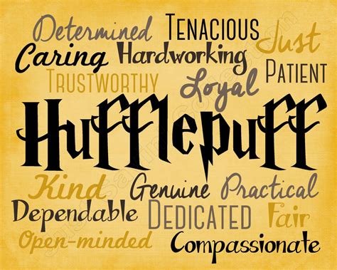 Harry Potter Hufflepuff Traits Print Harry Potter Typography | Etsy