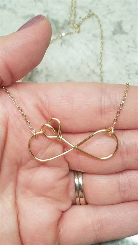 Infinity Heart Necklace Heart and Infinity Symbol Friendship - Etsy