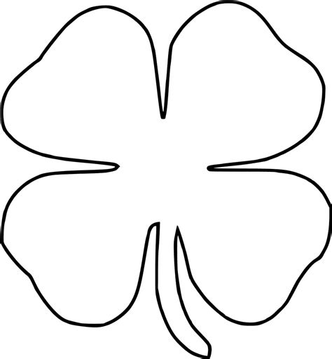 Download Transparent Four Leaf Clover Drawing - Four Leaf Clover Outline Png - PNGkit