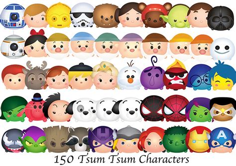 Tsum Tsum Characters. 150 High Resolution Digital Clipart. | Etsy