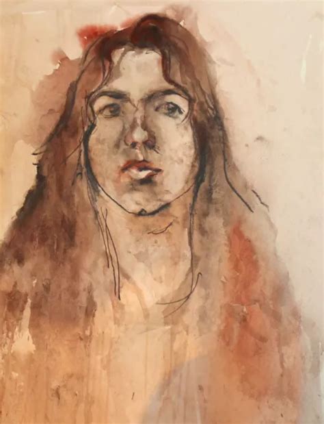 VINTAGE MODERNIST WATERCOLOR Painting Woman Portrait $118.79 - PicClick