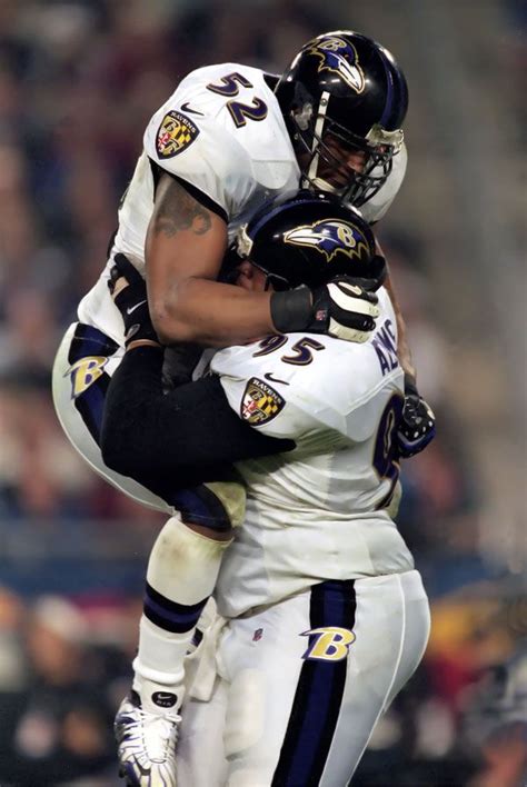 The Ravens defense, led by LB Ray Lewis (52) was amazing against the ...