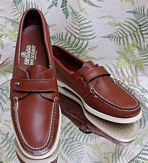 SEBAGO DOCKSIDES BROWN LEATHER LOAFERS SLIP ONS BOAT DECK SHOES WOMENS ...