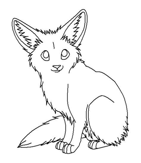 Fennec Fox Lineart by DerpiCorgi | Animal coloring pages, Animal templates, Art