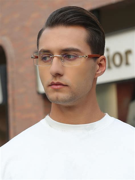 Clear Collar Stainless Steel Embellished Men Accessories Eyeglass ...
