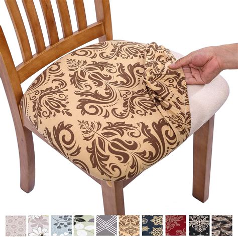 Dining Room Chair Protectors Stretch Dining Room Chair Seat Covers With Elastic Ties,removable ...