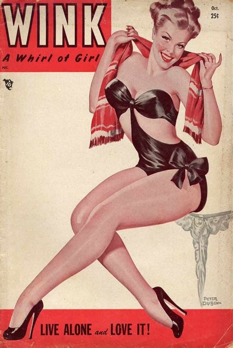 Peter Driben Wink Magazine Cover Live Alone Pinup Girl – Signs for Mankind