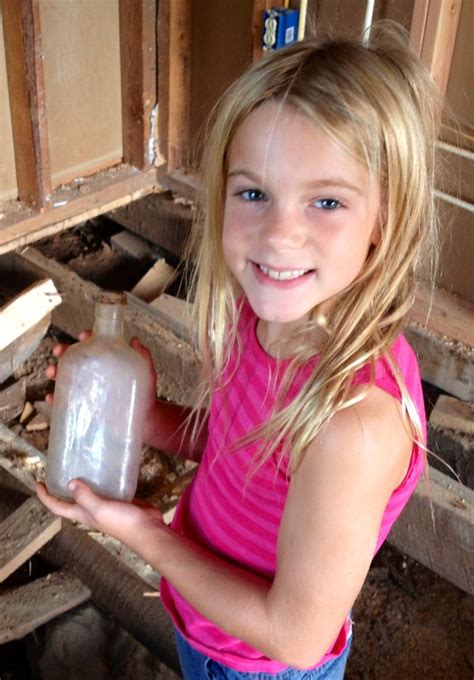 Found a cool 1930s wine bottle in the floor! Farm Fun, Blue Mountain, 1930s, Wine Bottle, Floor ...