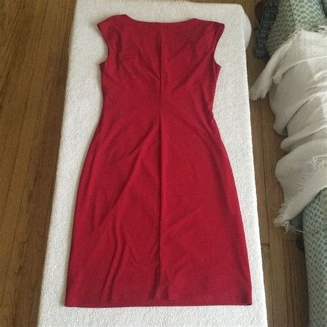 Lauren Ralph Lauren Cowl Neck Side Ruched Dress Red -… - Gem
