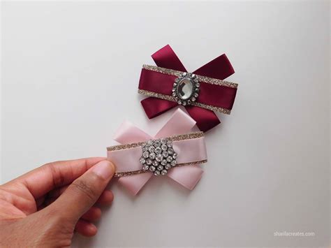 Elegant Ribbon Brooch Pin DIY - Sharifa Creates