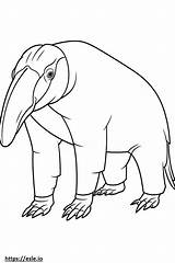 Anteater Cute coloring Page sketch template