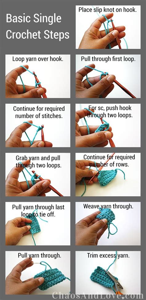 Basic Single Crochet | chaosandlove.com #crochet #tutorial | Beginning crochet, Crochet tutorial ...
