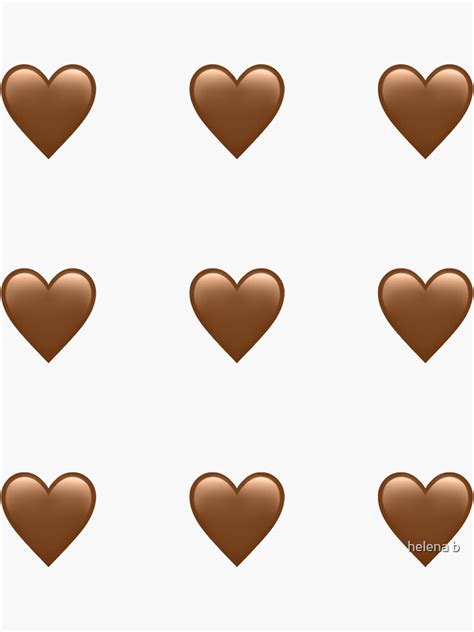 "Brown Heart Emoji Sticker Pack" Sticker by helenabaird | Redbubble