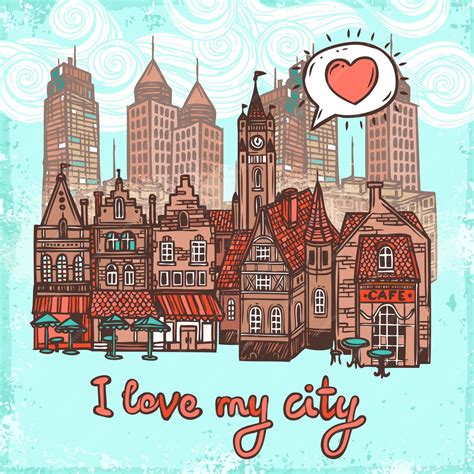 Free Vector | Sketch city background