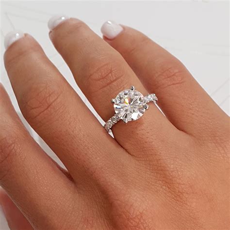 Super Size 9.5mm Colorless Moissanite Engagement Ring Micro - Etsy ...