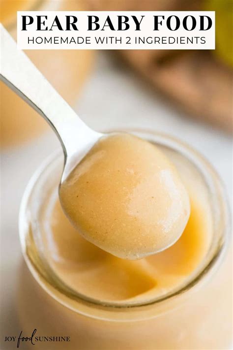 Pear Puree for Baby (Pear Baby Food) - JoyFoodSunshine