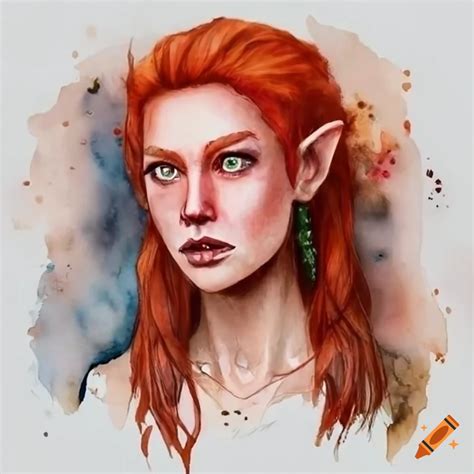 Illustration of a fierce female hobbit with red hair