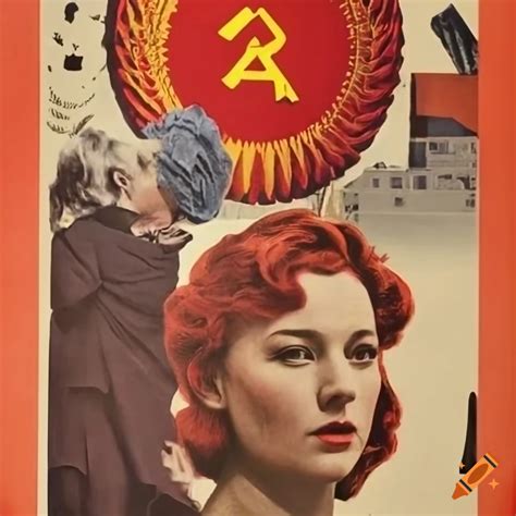 Soviet vintage movie poster collage on Craiyon